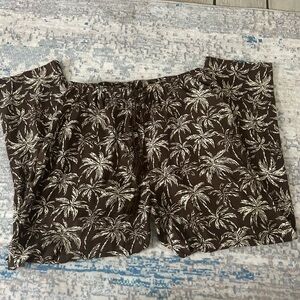 Faherty Brown Palm Print Pants